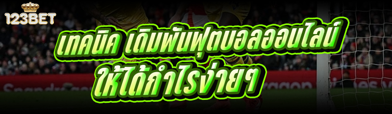 เทคนิค เดิมพันฟุตบอลออนไลน์ ให้ได้กำไรง่ายๆ